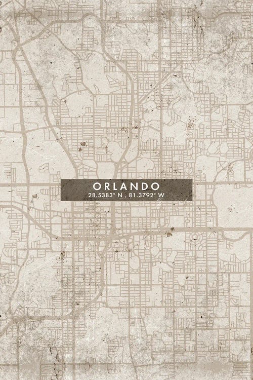 Orlando City Map Abstract Style