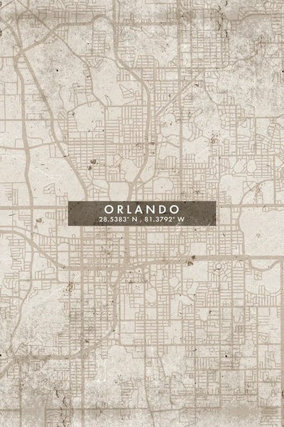 Orlando: Orlando City Map Abstract Style by WallDecorAddict