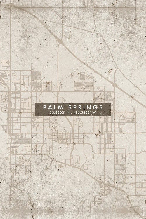 Palm Springs City Map Abstract Style