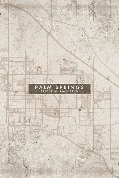 Palm Springs: Palm Springs City Map Abstract Style by WallDecorAddict
