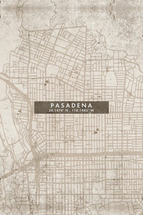 Pasadena  City Map Abstract Style California