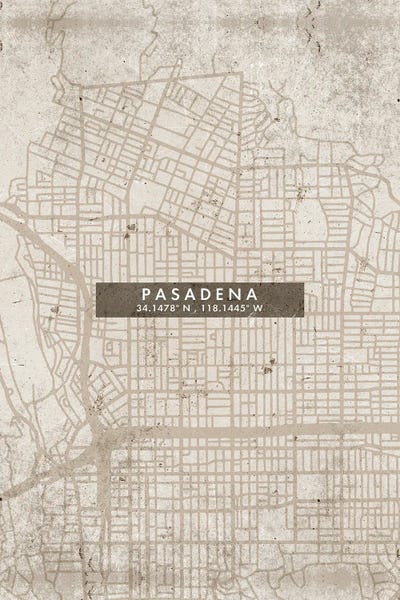 Pasadena: Pasadena  City Map Abstract Style California by WallDecorAddict