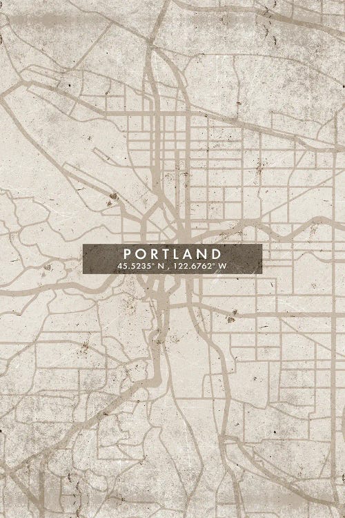 Portland City Map Abstract Style