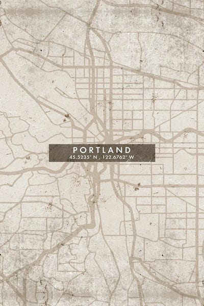 Portland: Portland City Map Abstract Style by WallDecorAddict