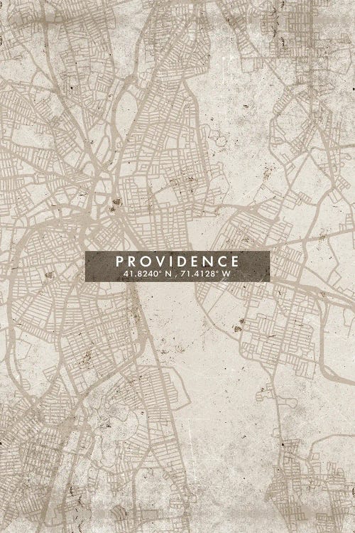 Providence City Map Abstract Style