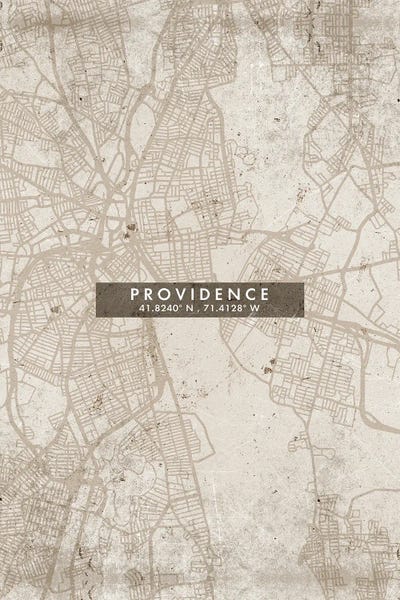 Providence: Providence City Map Abstract Style by WallDecorAddict