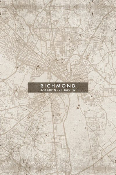 Richmond City Map Abstract Style by WallDecorAddict canvas print