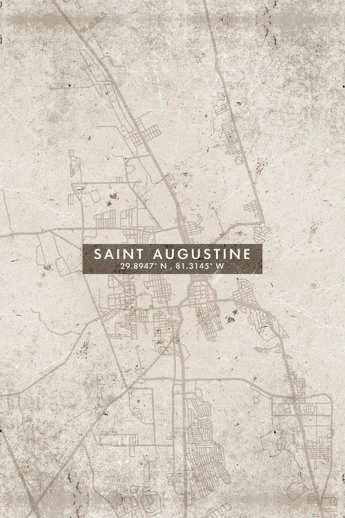 Saint Augustine City Map Abstract Style