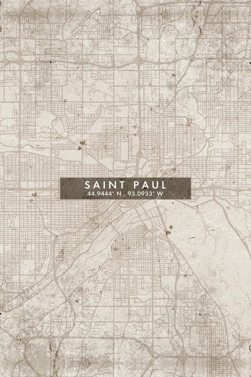 Saint Paul City Map Abstract Style