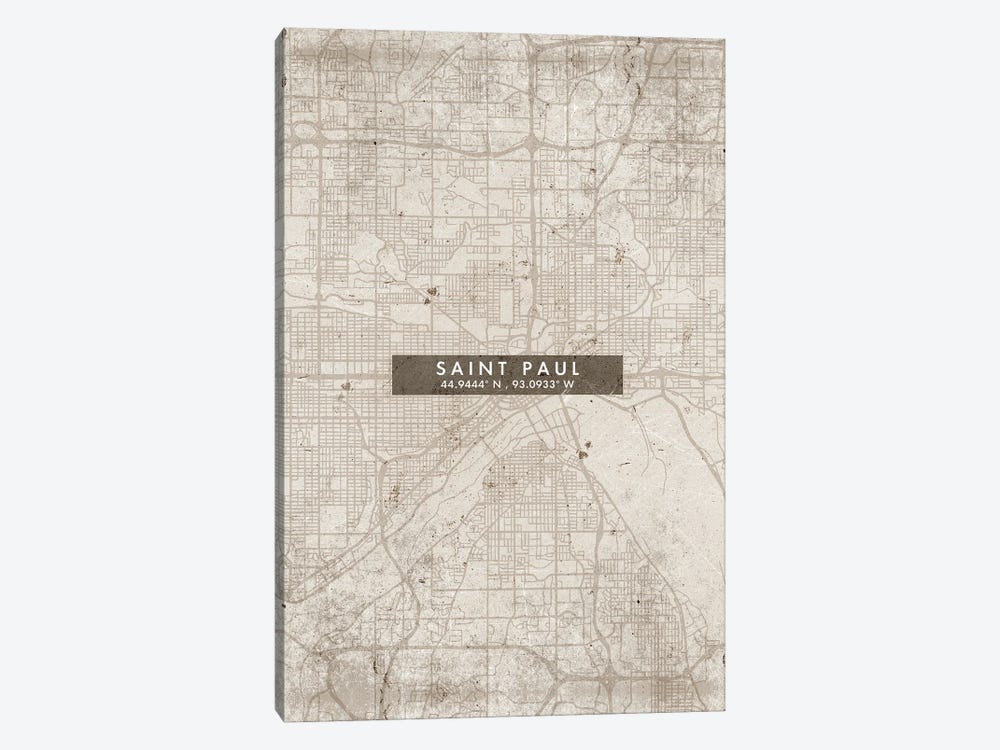 Saint Paul City Map Abstract Style by WallDecorAddict 1-piece Art Print