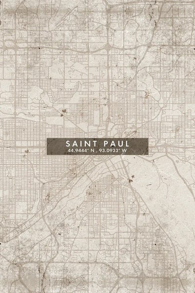 Minnesota: Saint Paul City Map Abstract Style by WallDecorAddict