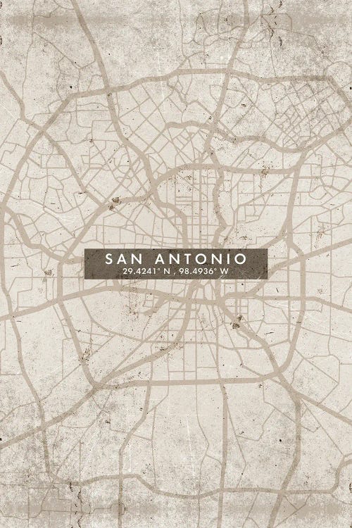 San Antonio City Map Abstract Style
