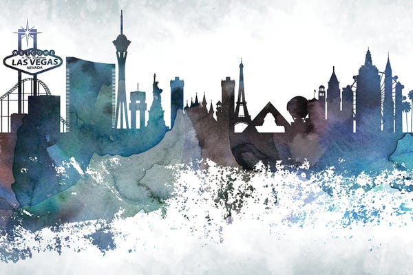 WallDecorAddict: Las Vegas Bluish Skylines by WallDecorAddict
