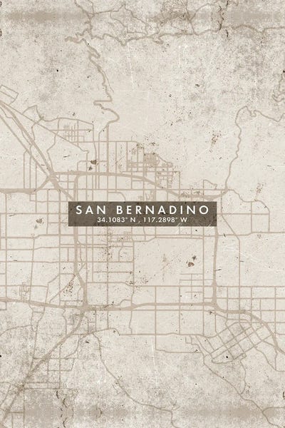 San Bernardino City Map Abstract Style by WallDecorAddict canvas print