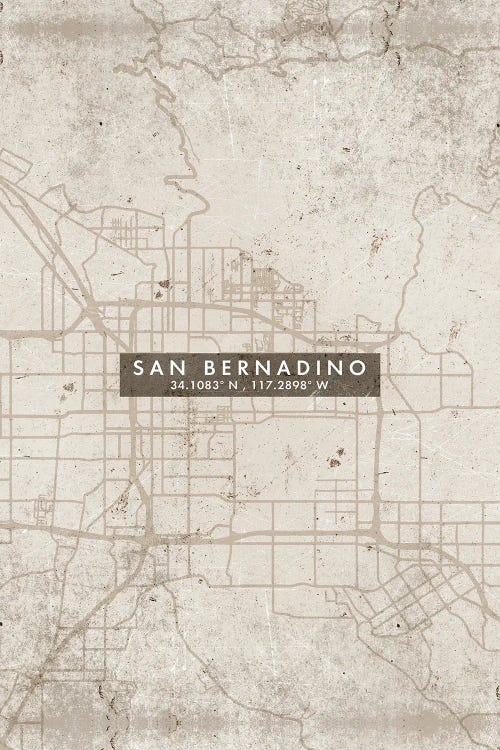 San Bernardino City Map Abstract Style