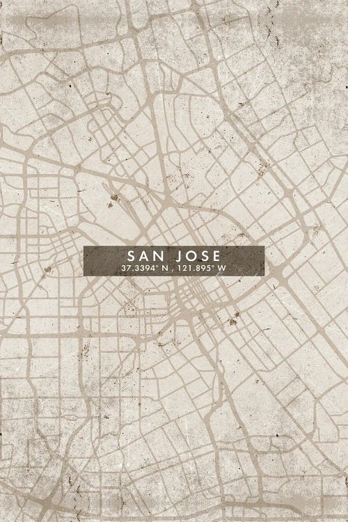 San Jose City Map Abstract Style