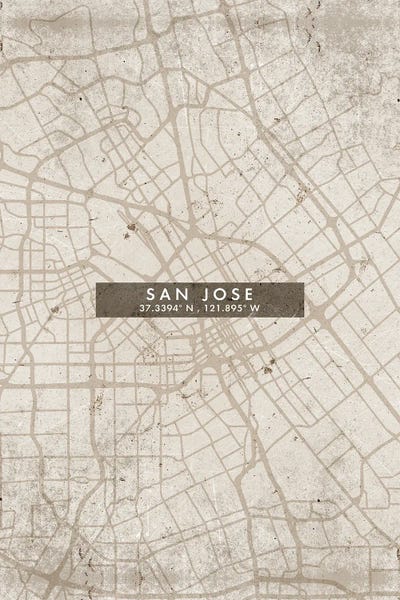 San Jose: San Jose City Map Abstract Style by WallDecorAddict