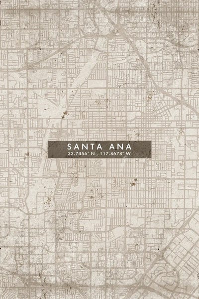 Santa Ana City Map Abstract Style
