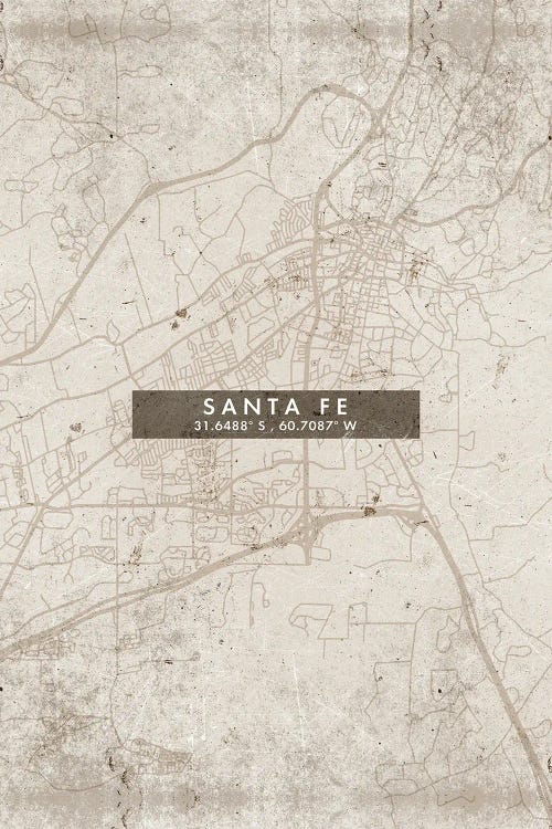Santa Fe, Argentina City Map Abstract Style
