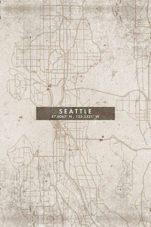 Seattle City Map Abstract Style