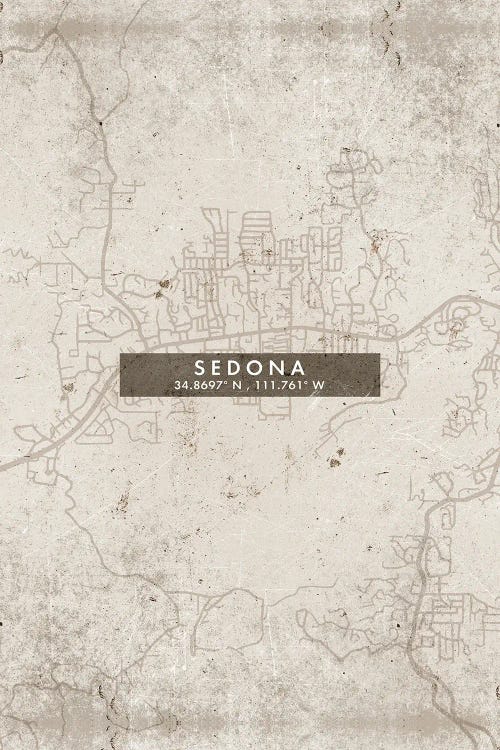 Sedona, Arizona City Map Abstract Style