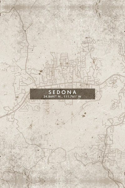 Sedona: Sedona, Arizona City Map Abstract Style by WallDecorAddict