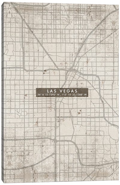 Las Vegas City Map Abstract Canvas Art Print - Las Vegas Maps