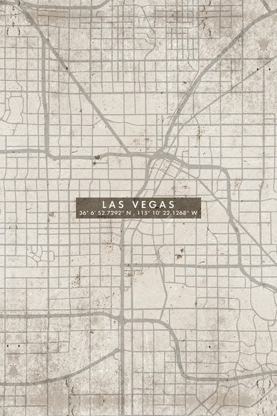Las Vegas Maps: Las Vegas City Map Abstract by WallDecorAddict