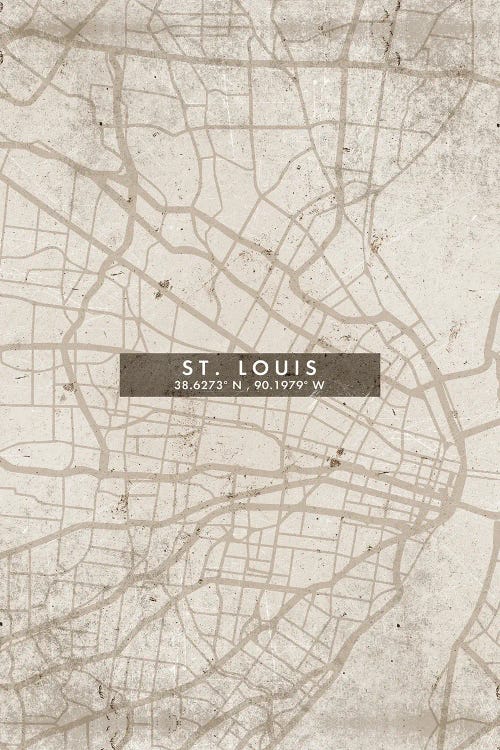 Saint Louis City Map Abstract Style