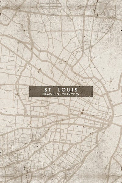Missouri: Saint Louis City Map Abstract Style by WallDecorAddict