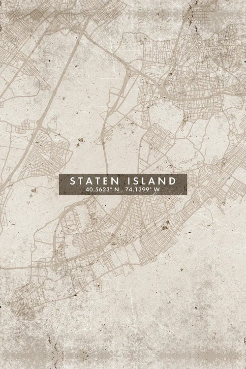 Staten Island, New York City Map Abstract Style