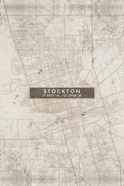 Stockton, California City Map Abstract Style