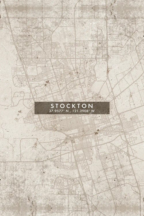 Stockton, California City Map Abstract Style