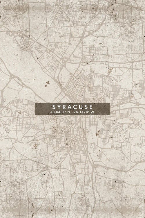 Syracuse City Map Abstract Style