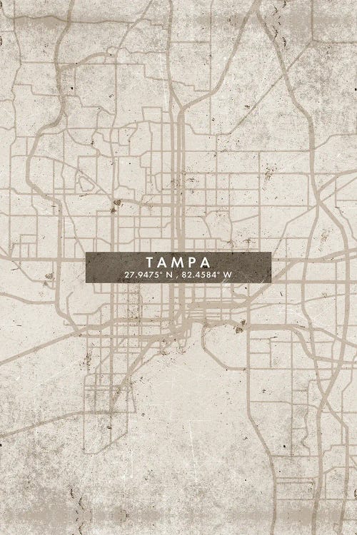 Tampa City Map Abstract Style