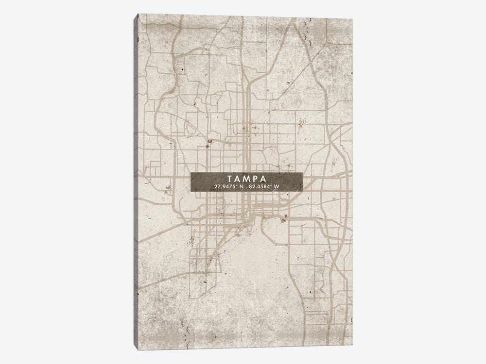 Tampa City Map Abstract Style by WallDecorAddict 1-piece Art Print