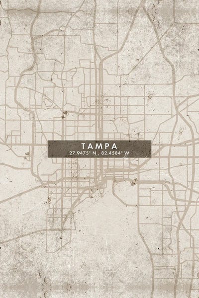Tampa Bay: Tampa City Map Abstract Style by WallDecorAddict