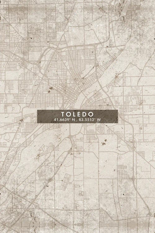 Toledo City Map Abstract Style