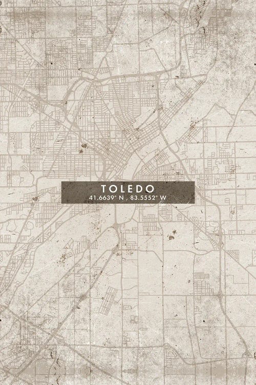 Toledo City Map Abstract Style by WallDecorAddict wall art
