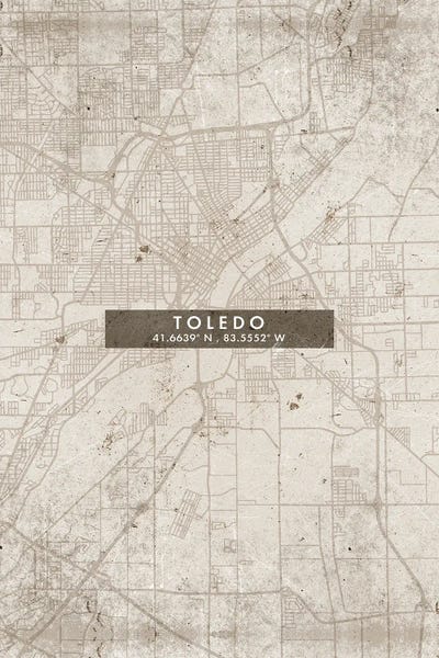 Toledo: Toledo City Map Abstract Style by WallDecorAddict