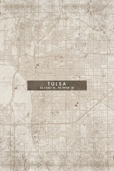 Tulsa City Map Abstract Style by WallDecorAddict canvas print