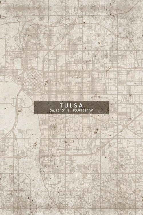 Tulsa City Map Abstract Style by WallDecorAddict wall art