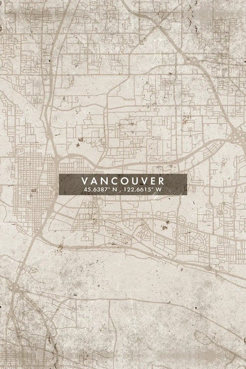 Vancouver City Map Abstract Style