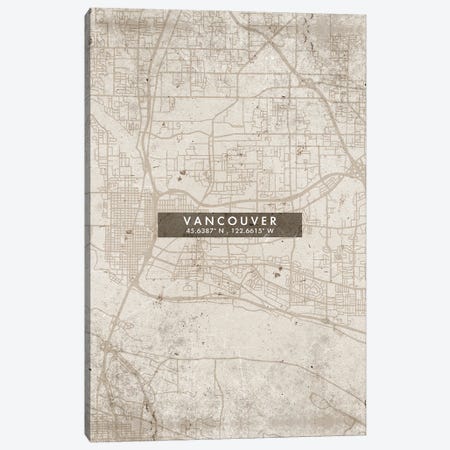 Vancouver City Map Abstract Style Canvas Print #WDA2008} by WallDecorAddict Canvas Wall Art