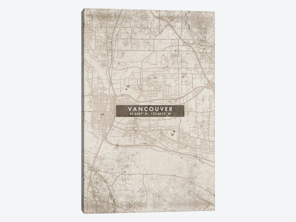 Vancouver City Map Abstract Style by WallDecorAddict 1-piece Canvas Art