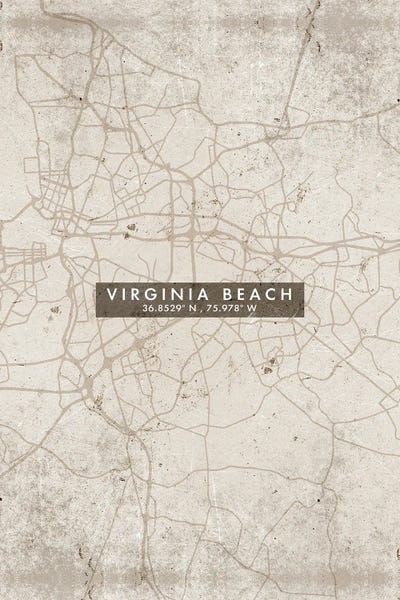 Virginia Beach City Map Abstract Style by WallDecorAddict canvas print