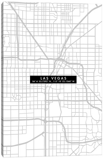 Las Vegas City Map Minimal Canvas Art Print - Las Vegas Maps