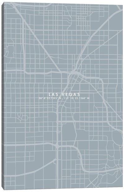 Las Vegas City Map Simplecolor Canvas Art Print - Las Vegas Maps