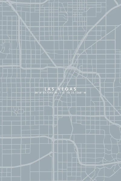 Las Vegas Maps: Las Vegas City Map Simplecolor by WallDecorAddict