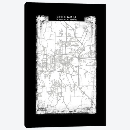 Columbia City Map Black White Grey Style Canvas Print #WDA2038} by WallDecorAddict Canvas Print